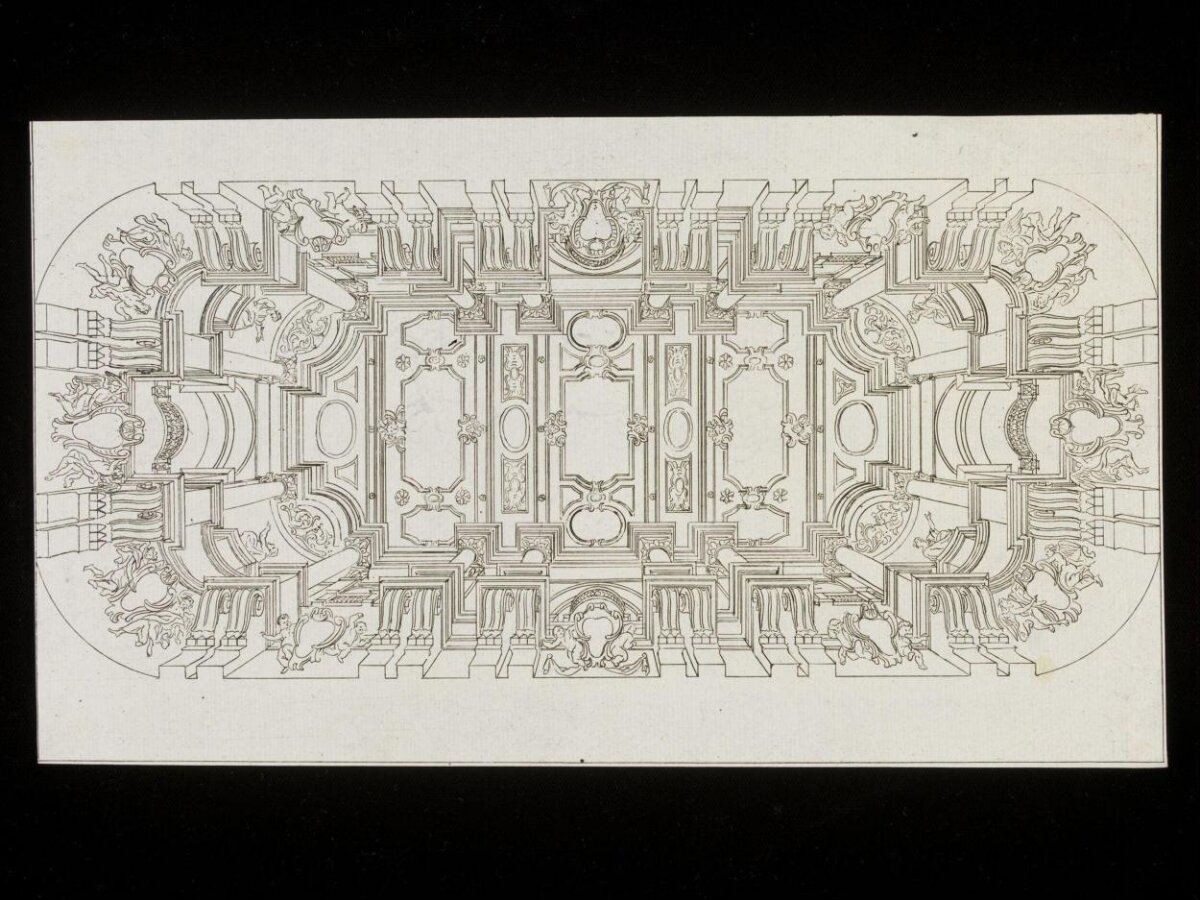 Baroque Ornate Ceiling Design Drawing
