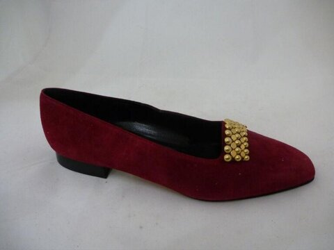 Burgundy Suede Women's Flat Shoe