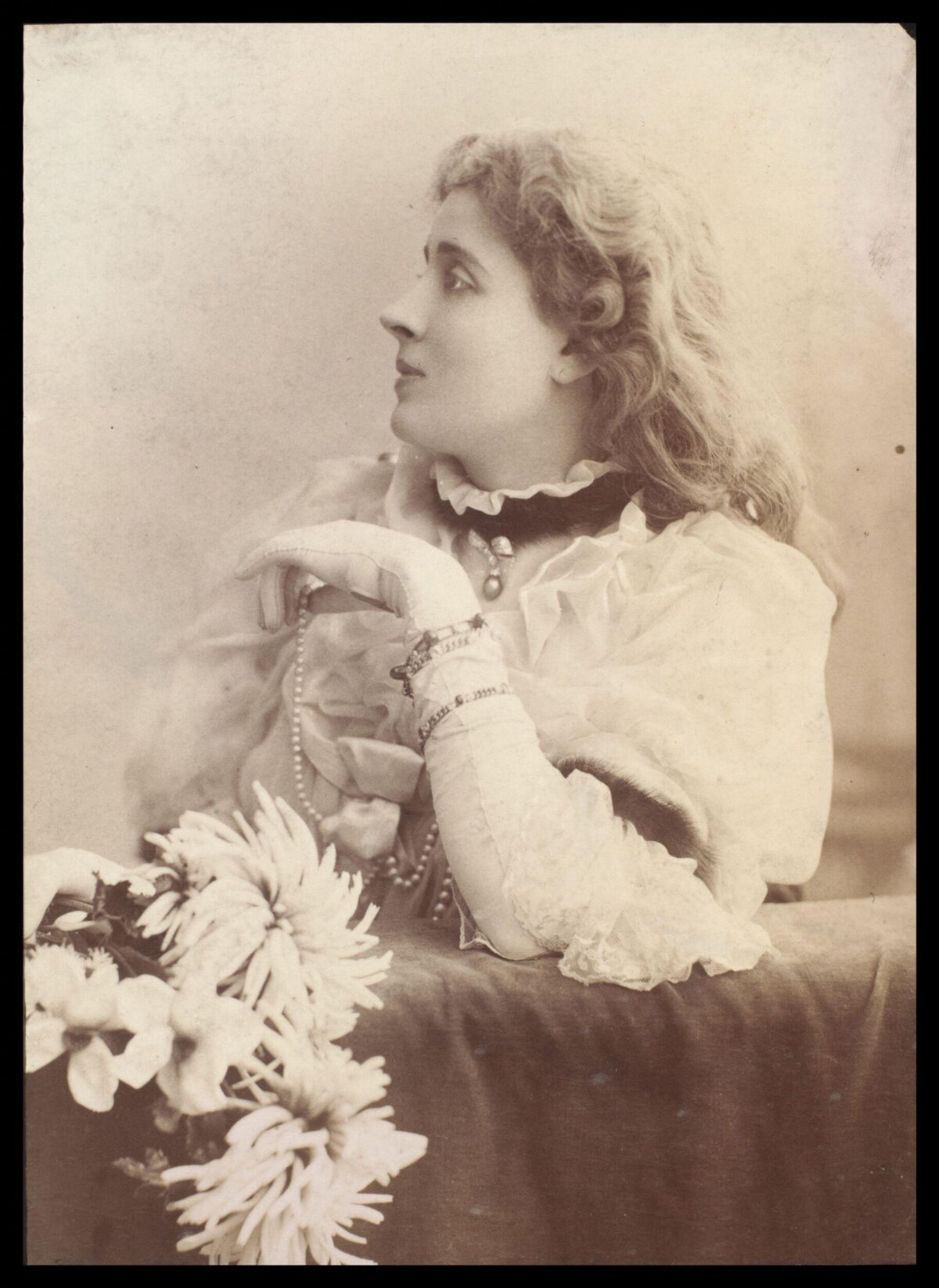 Vintage Sepia Portrait of Victorian Woman