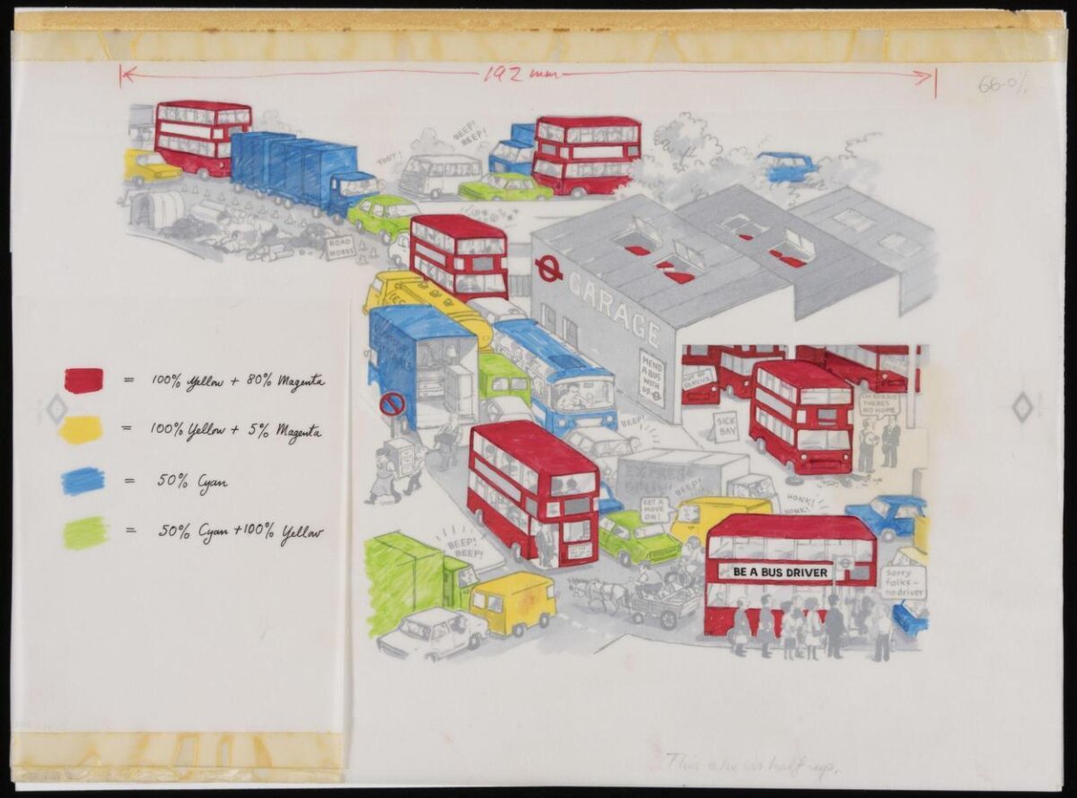 Bus Garage Illustration Color Guide