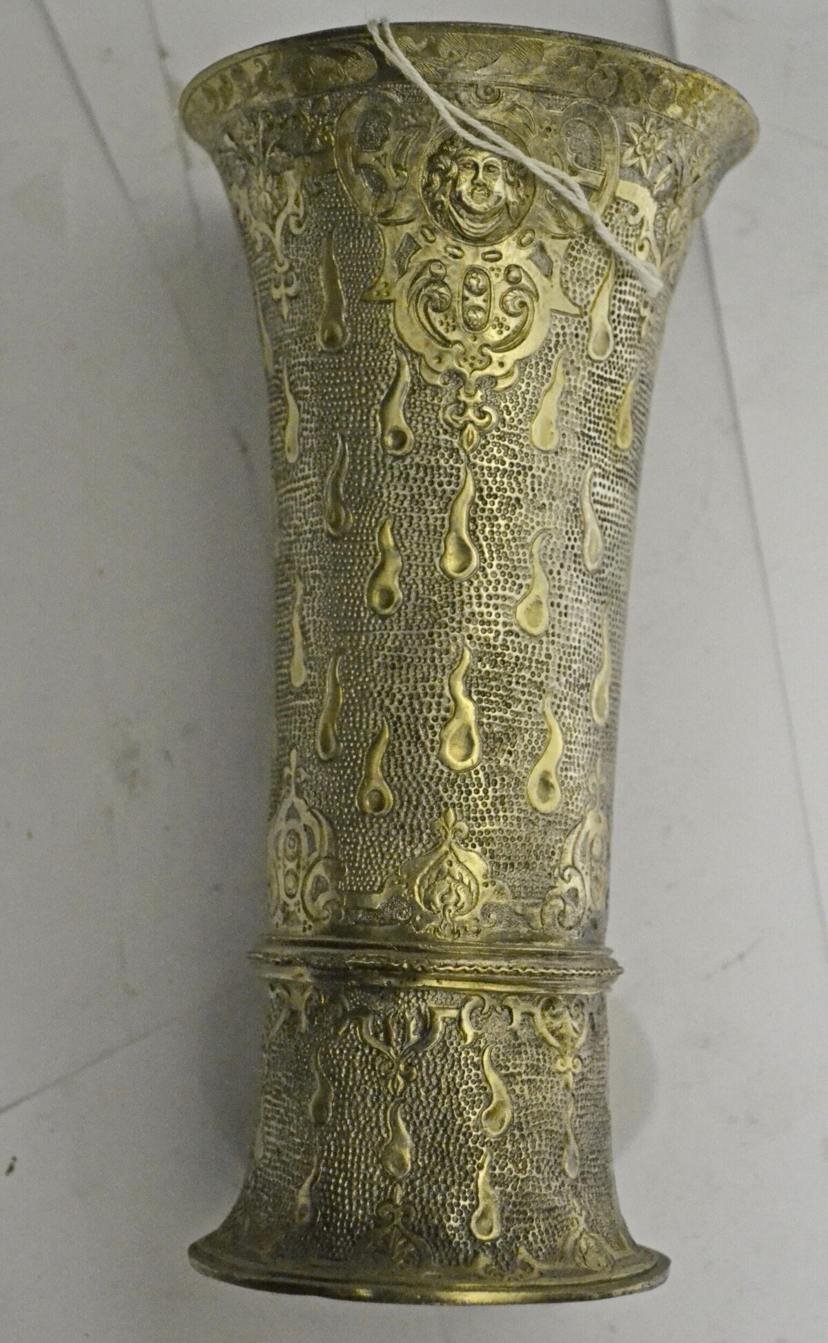 Engraved Antique Brass Vase