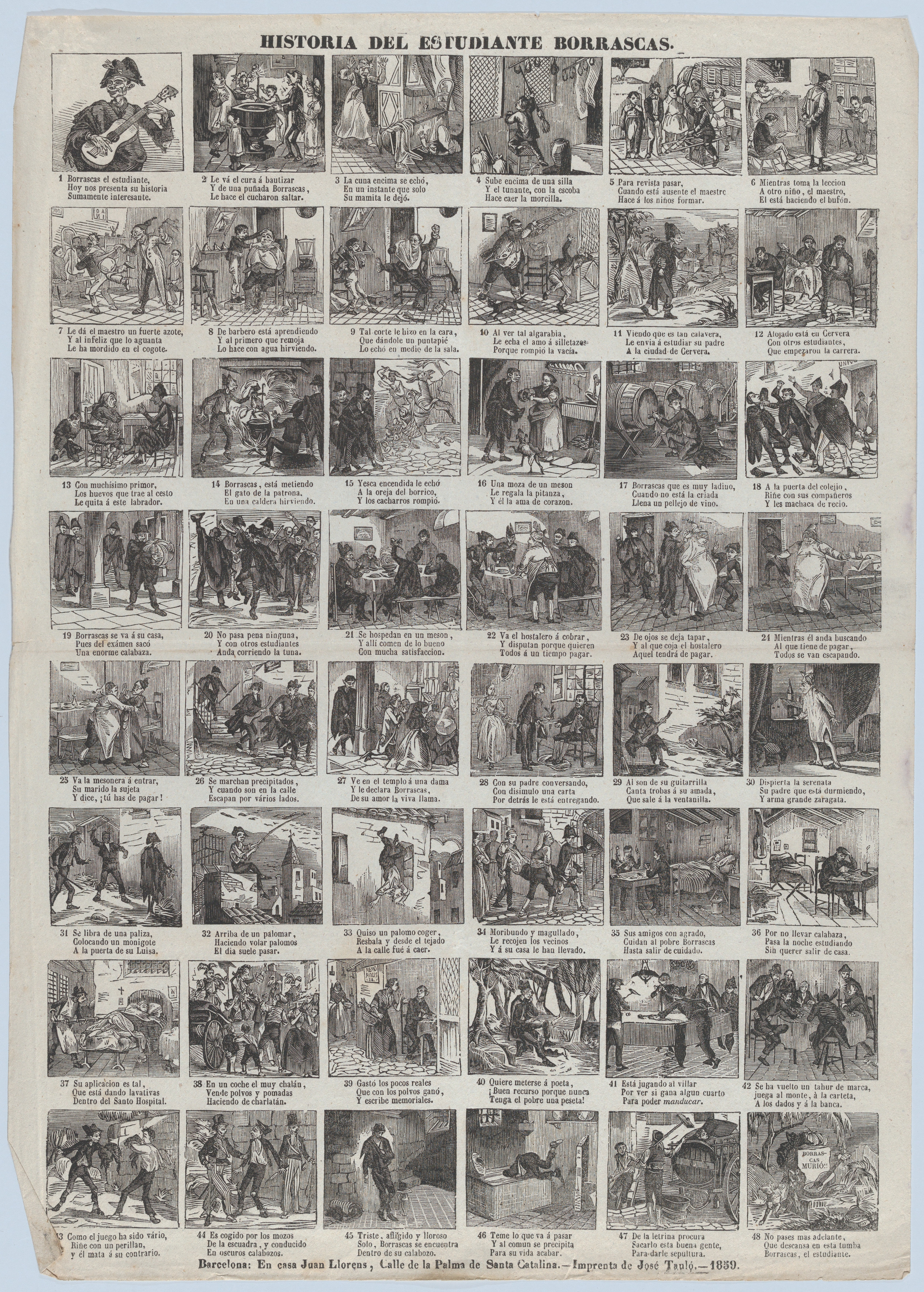 1859 Student Borrascas Comic Strip