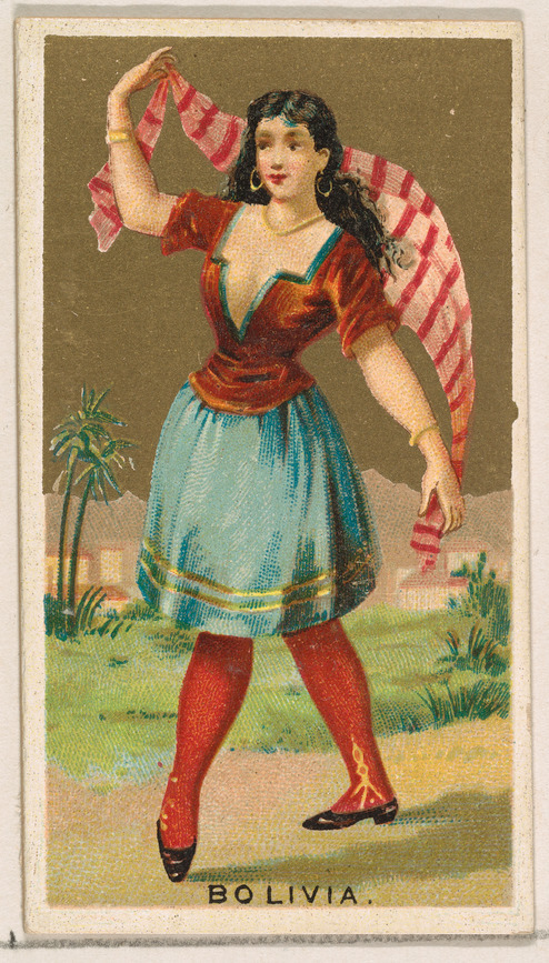 Vintage Bolivian Dancer Trading Card