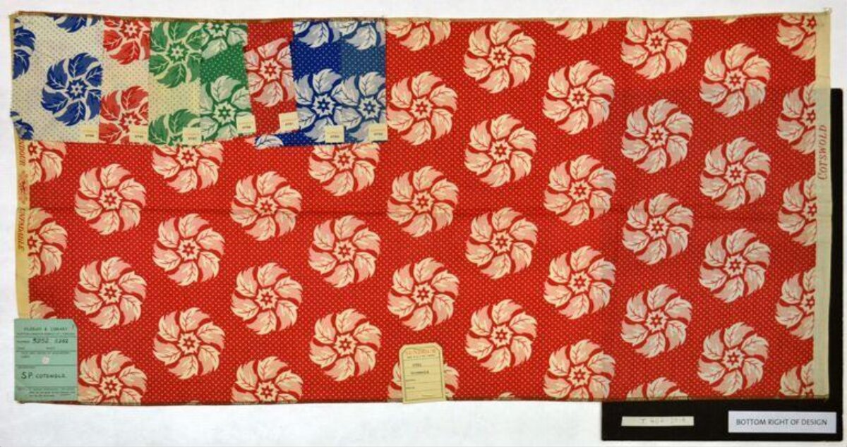 Vintage Floral Pattern Textile Sample