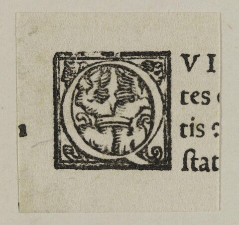 Medieval Decorated Initial Letter Woodcut