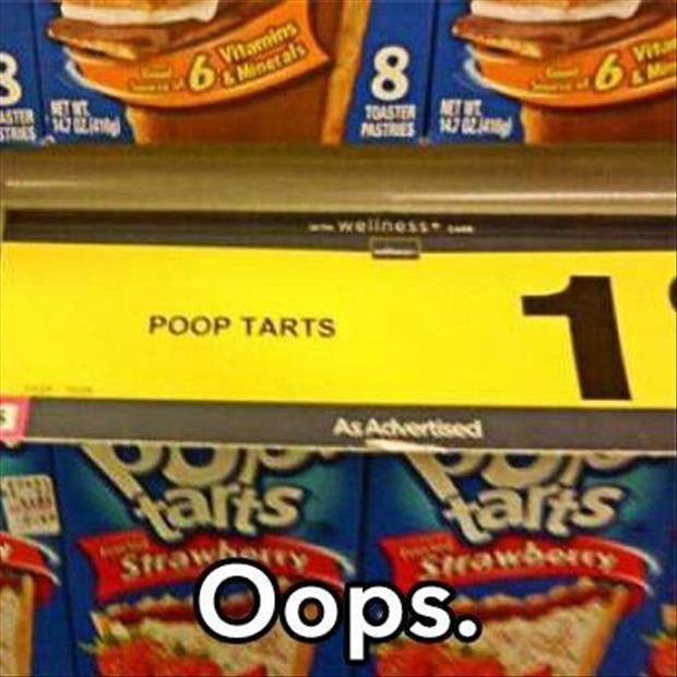 Misprinted Poop Tarts Price Tag