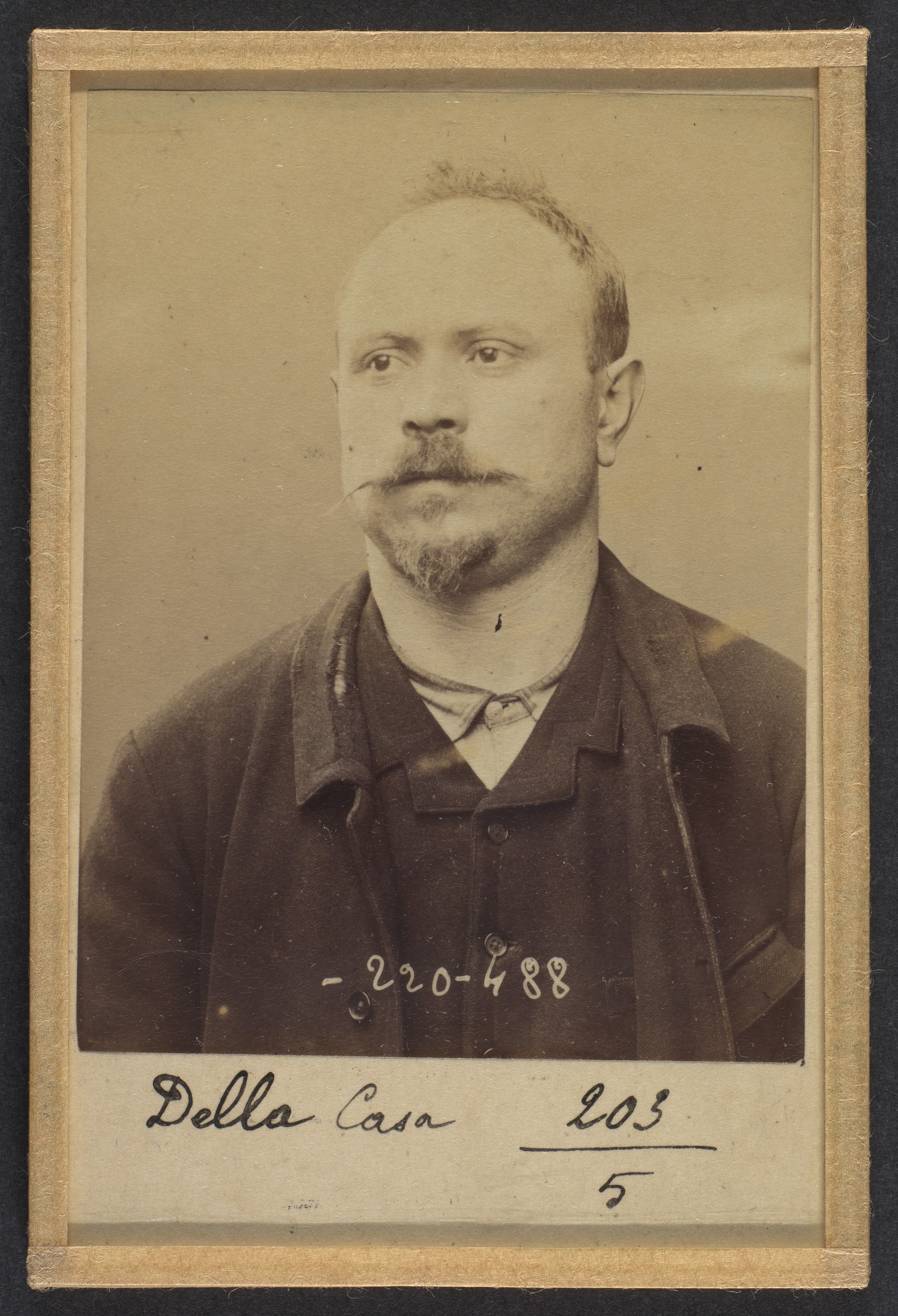 Vintage Mugshot of Della Casa