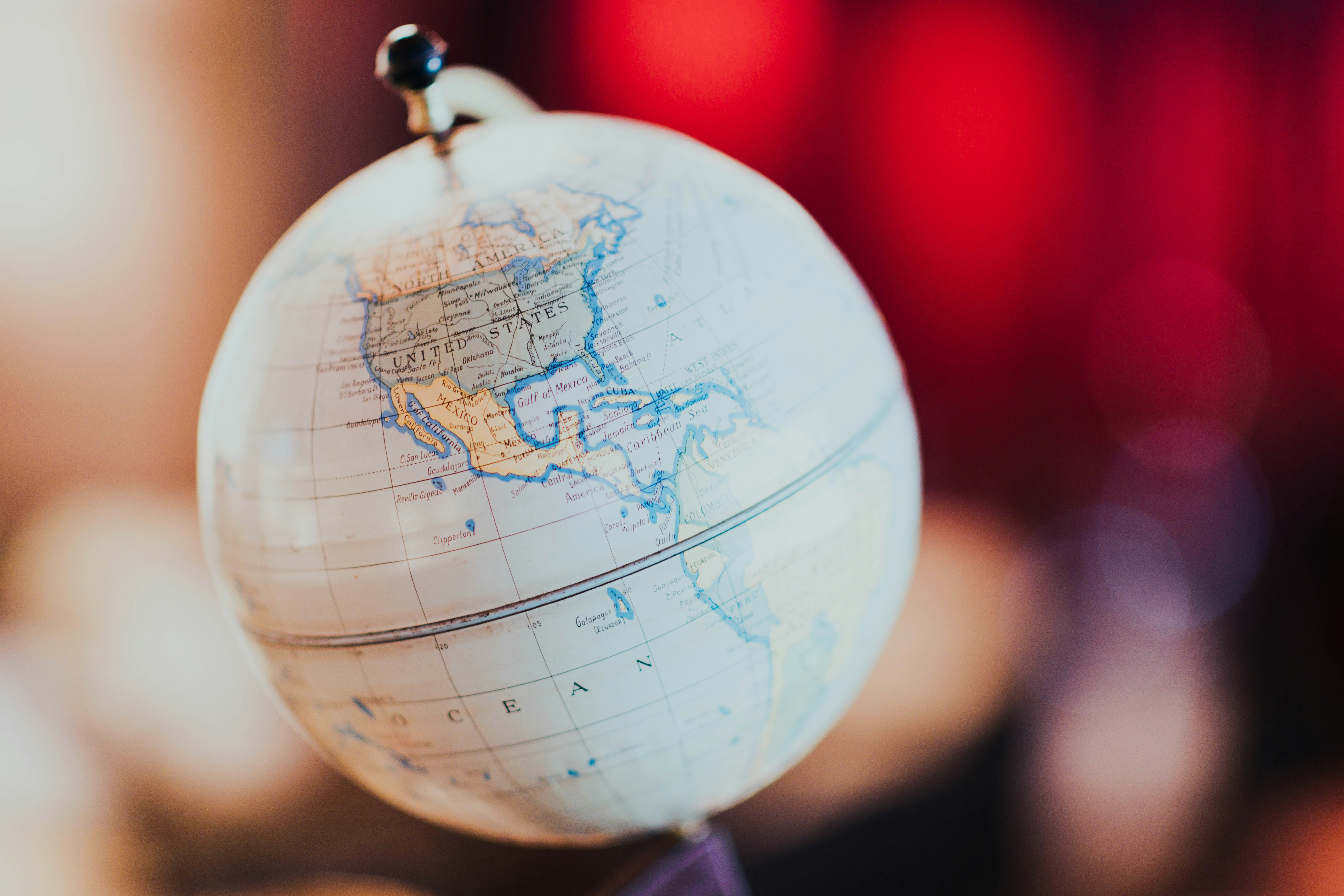 Vintage Desk Globe Close-up