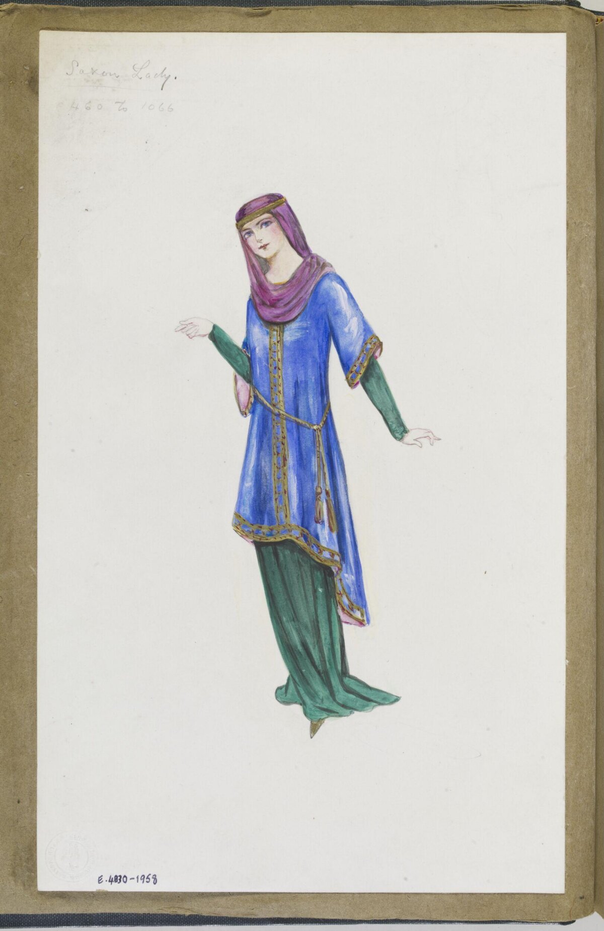 Saxon Lady Costume Sketch