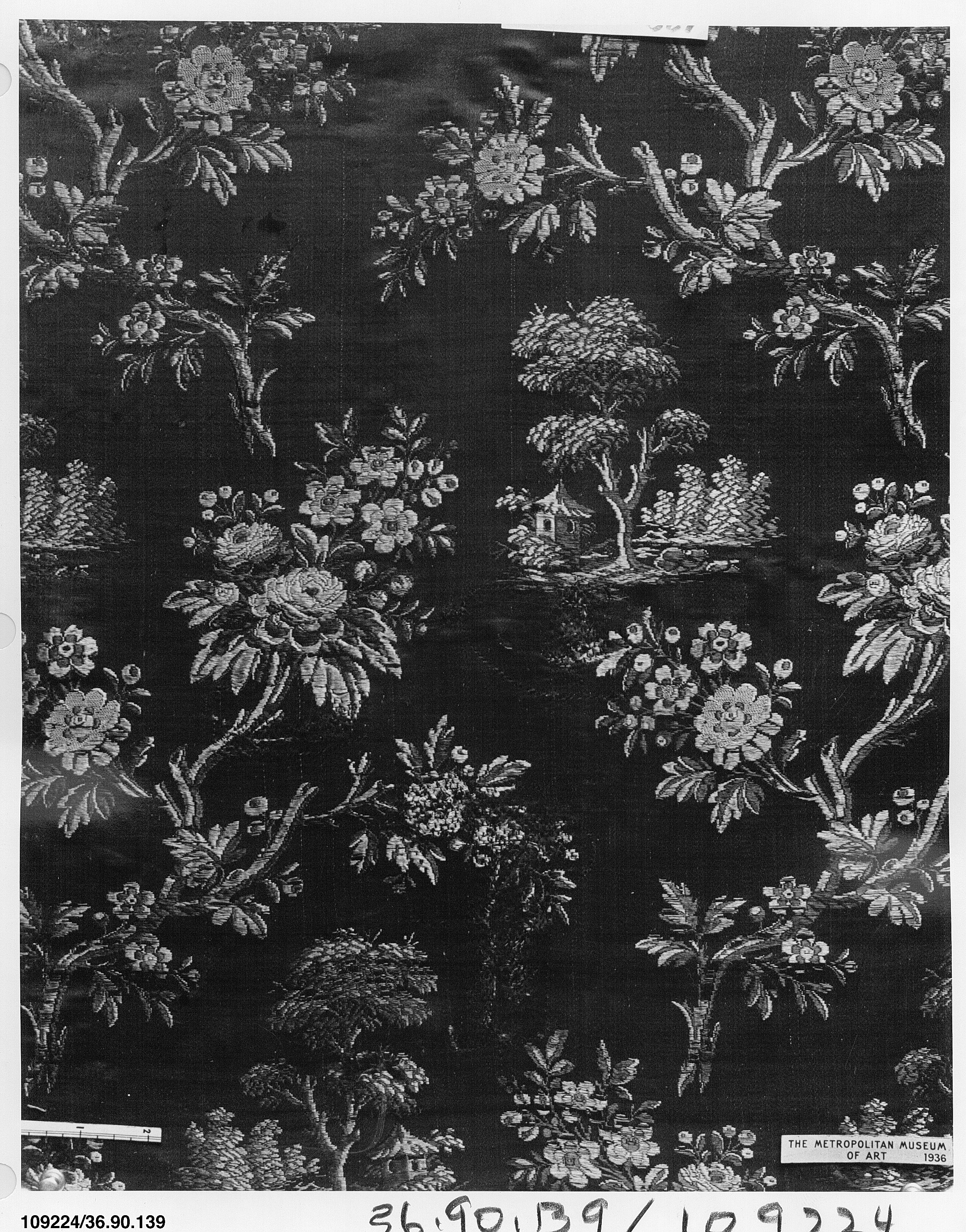 Antique Floral Landscape Textile