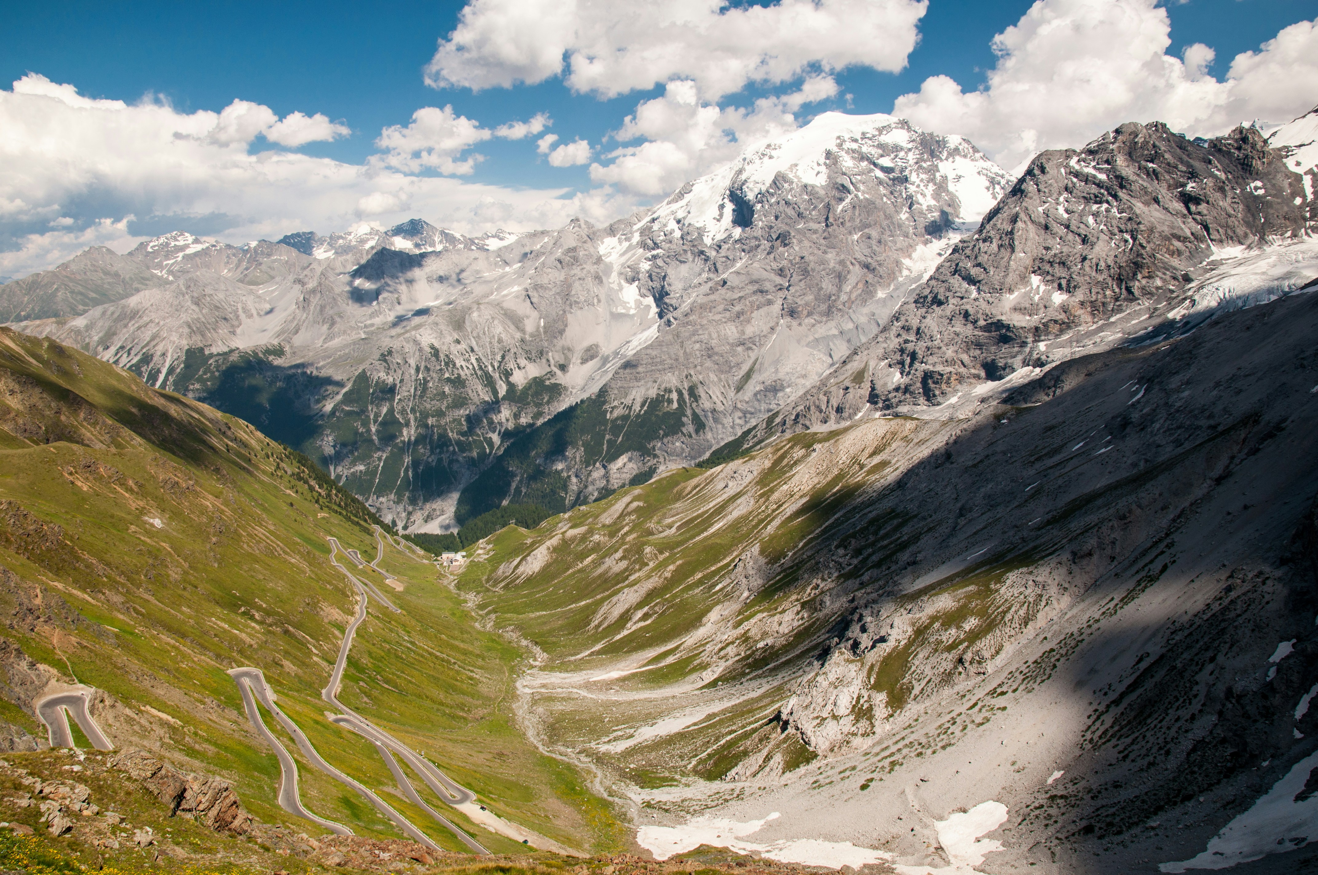 Winding Road through Alpine Mountains