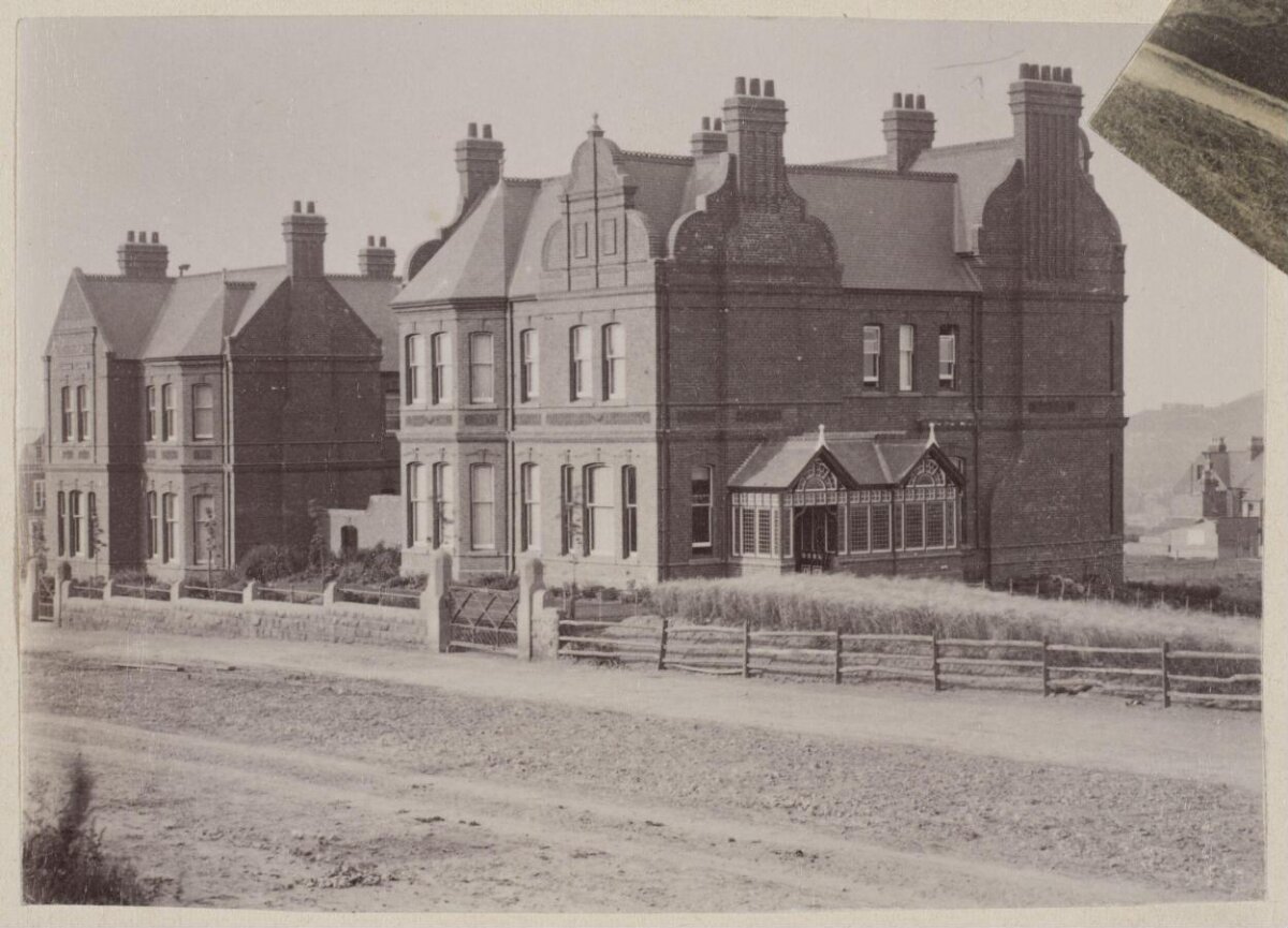 Vintage Street View of Brick Townhouses