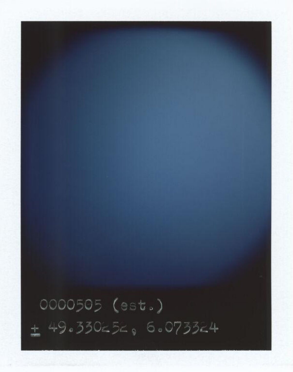 Blue Gradient Polaroid With Coordinates