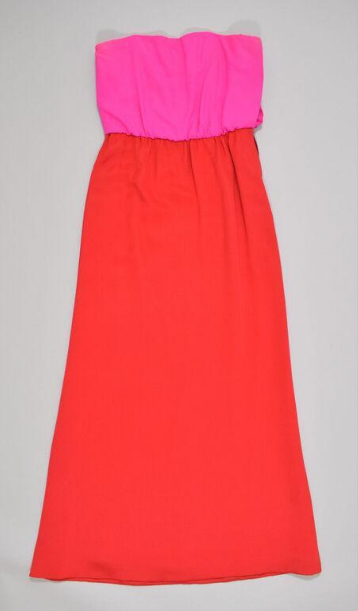 Strapless Color Block Maxi Dress
