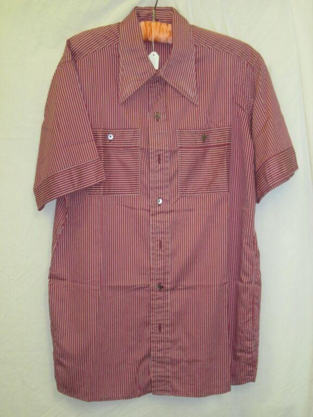 Red Striped Short Sleeve Shirt