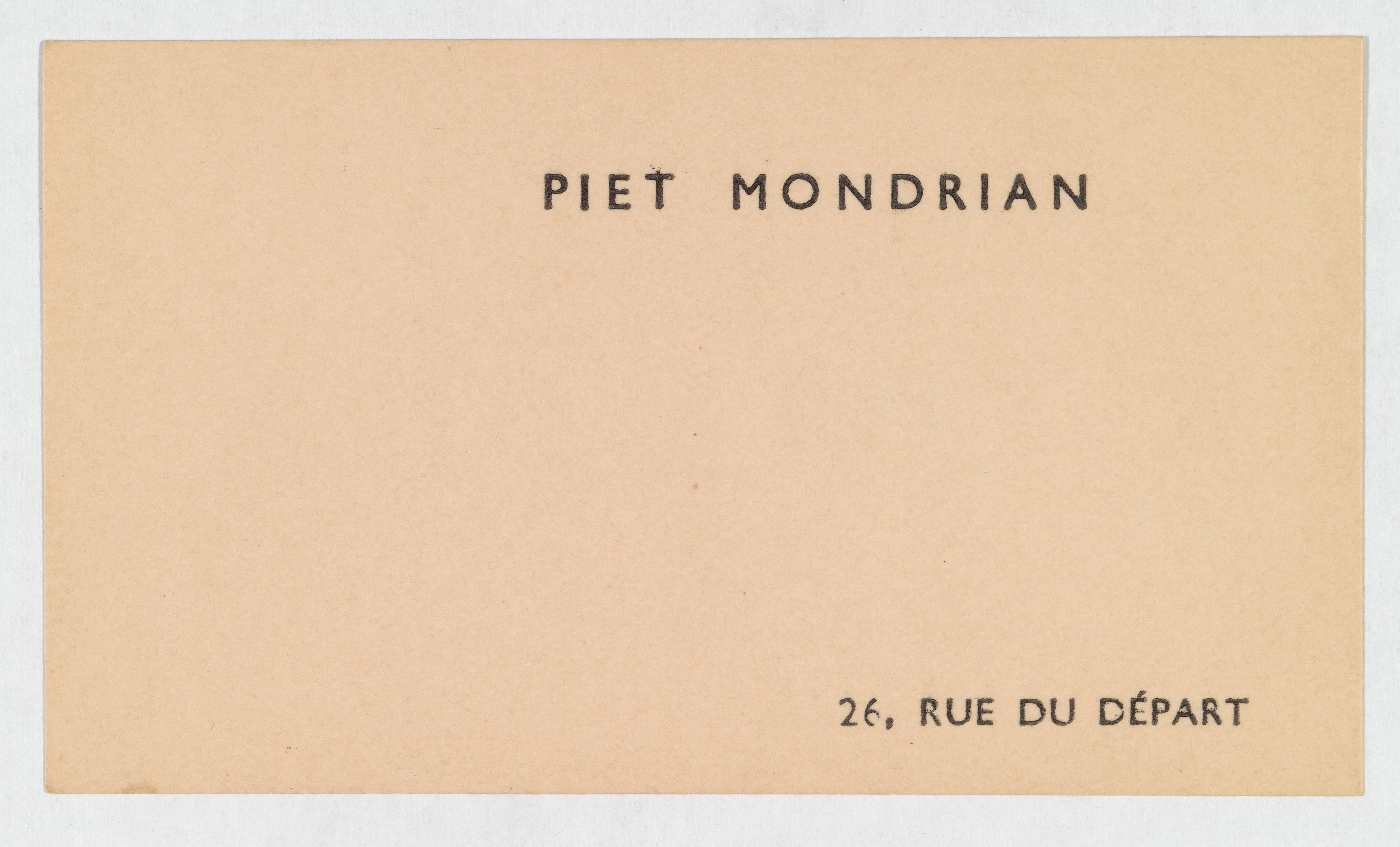 Piet Mondrian's Vintage Business Card