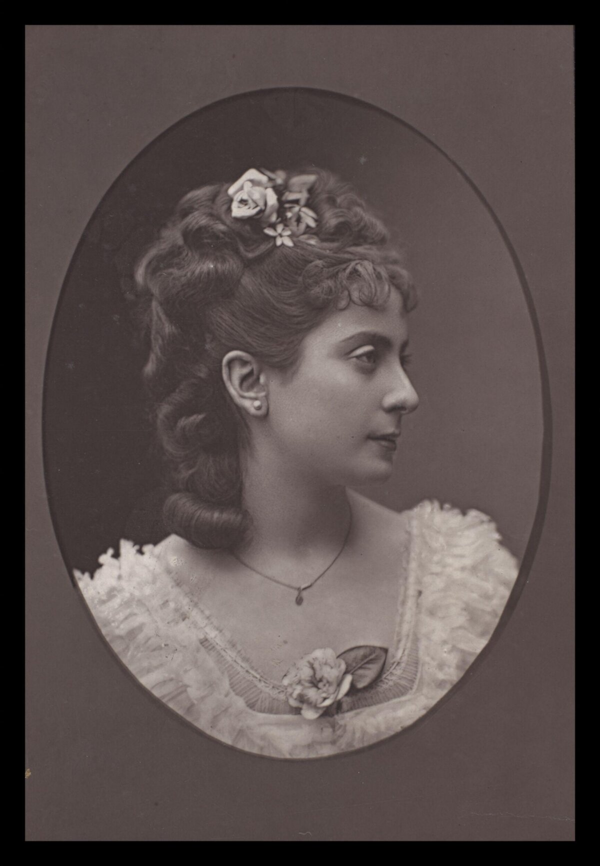 Oval Portrait of Victorian Woman
