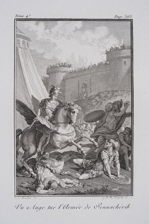 Engraving of Angel Slaying Sennacherib's Army