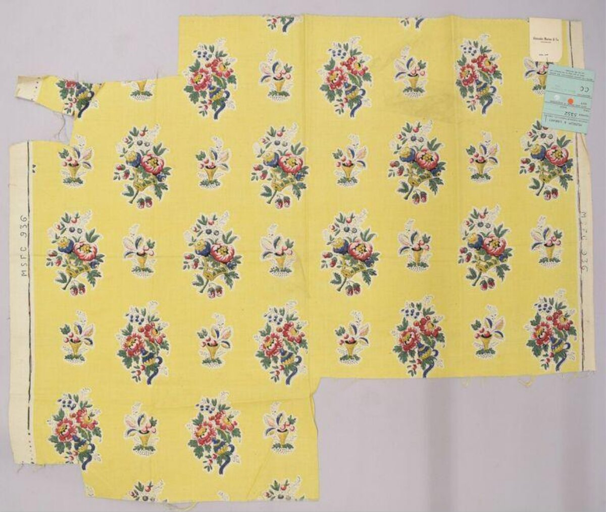 Yellow Floral Printed Textile Sample