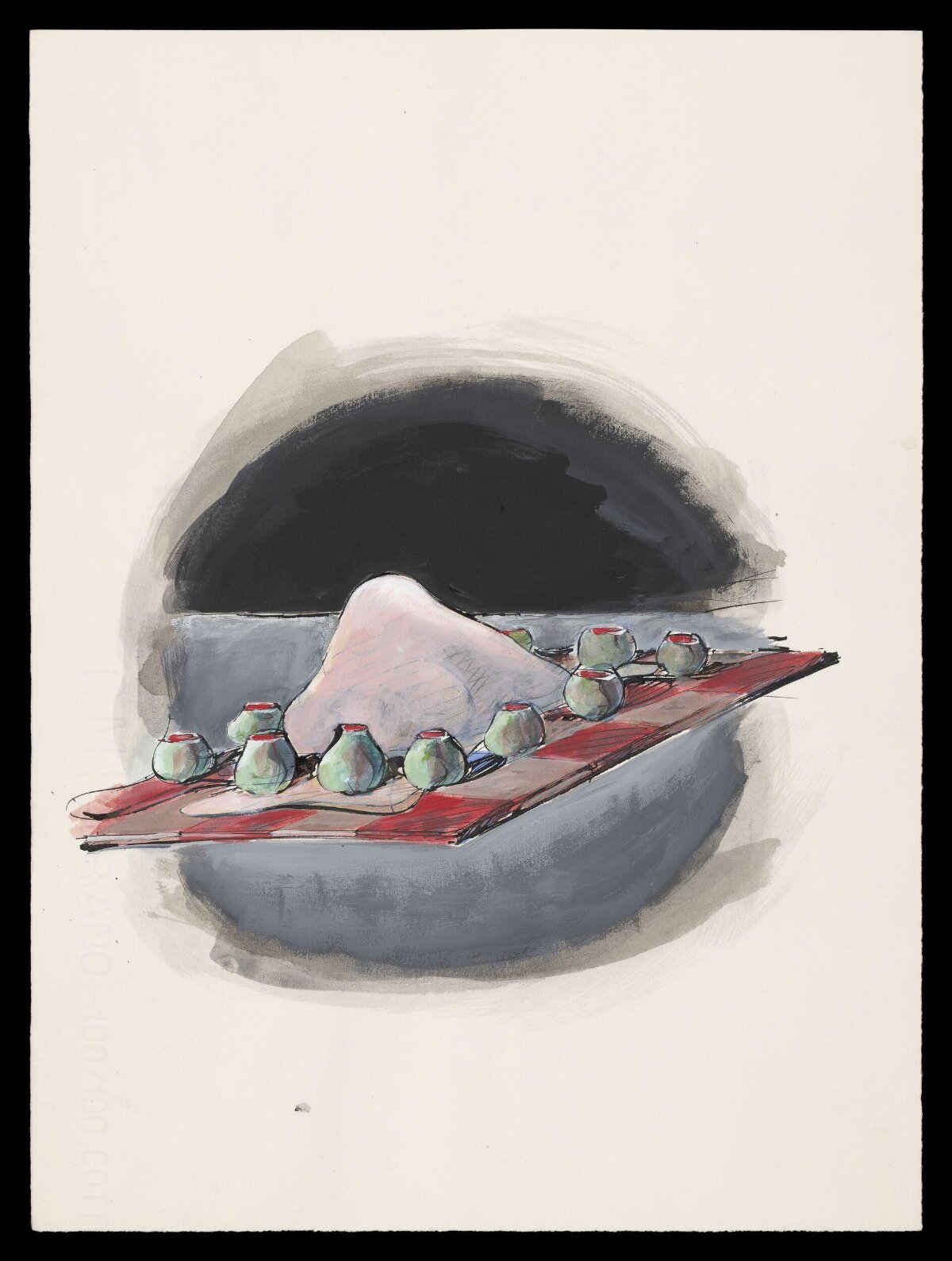 Watercolor Sketch of Sacrificial Offerings