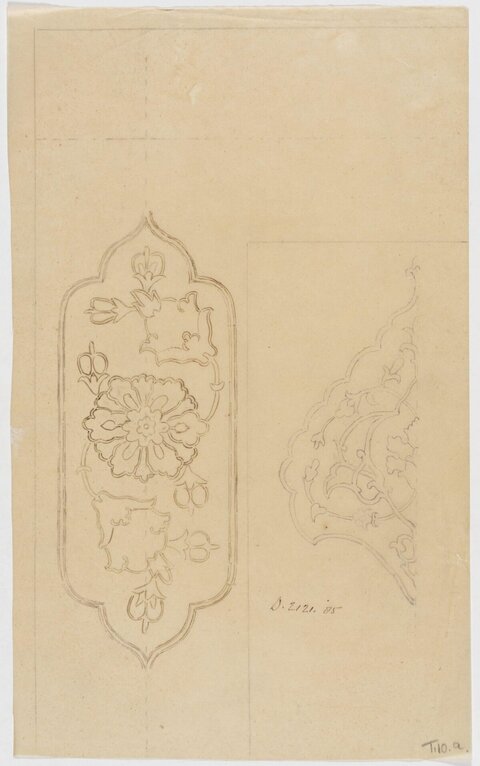 Two Ornamental Floral Pattern Sketches