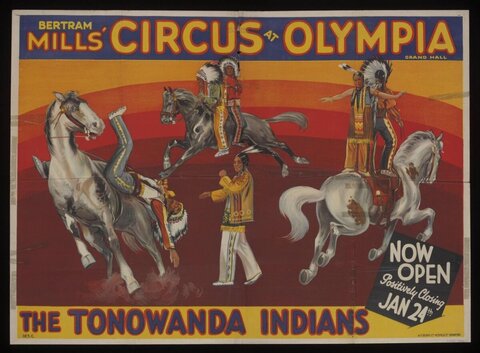 Vintage Tonowanda Indians Circus Poster