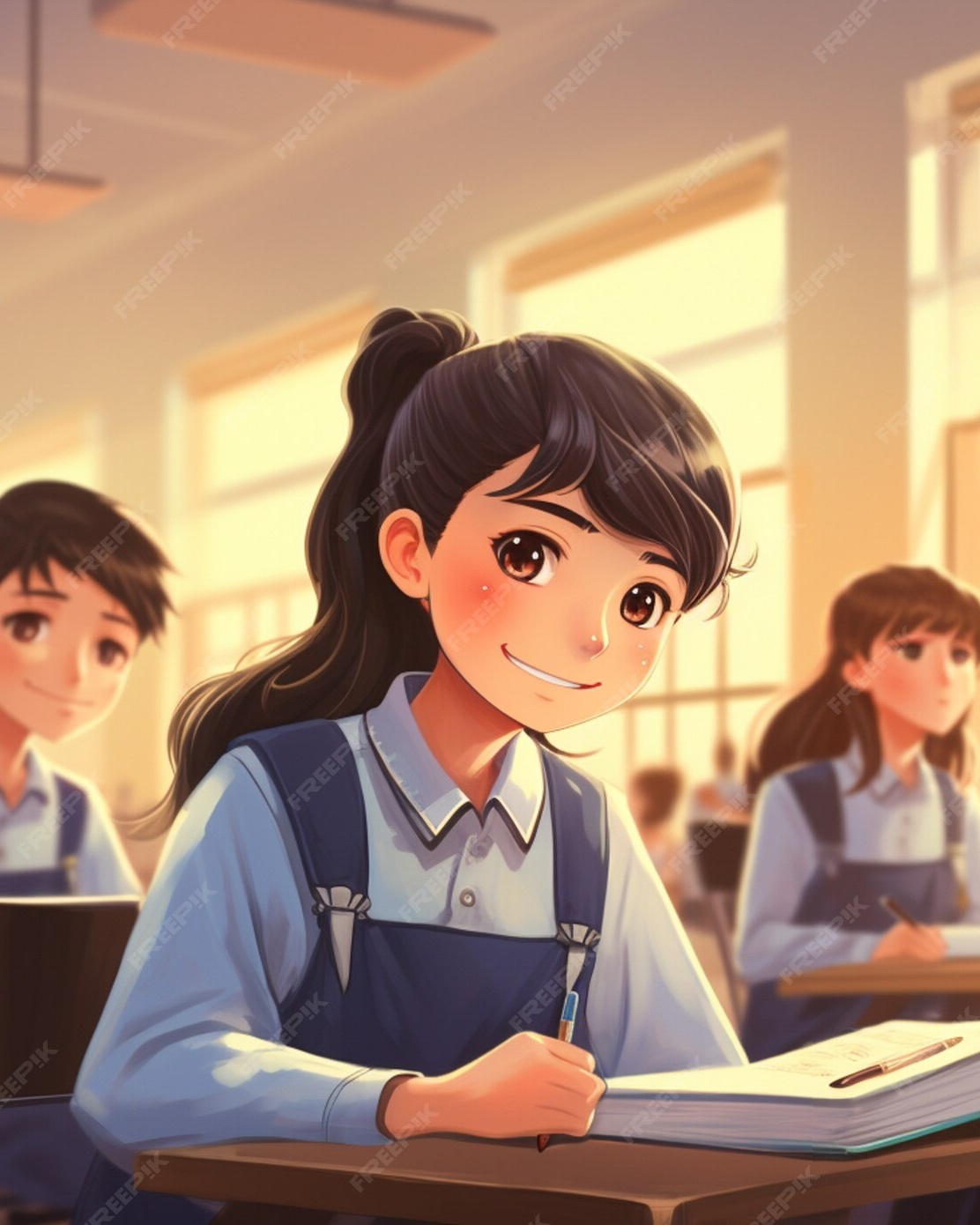 Student Studying in Classroom