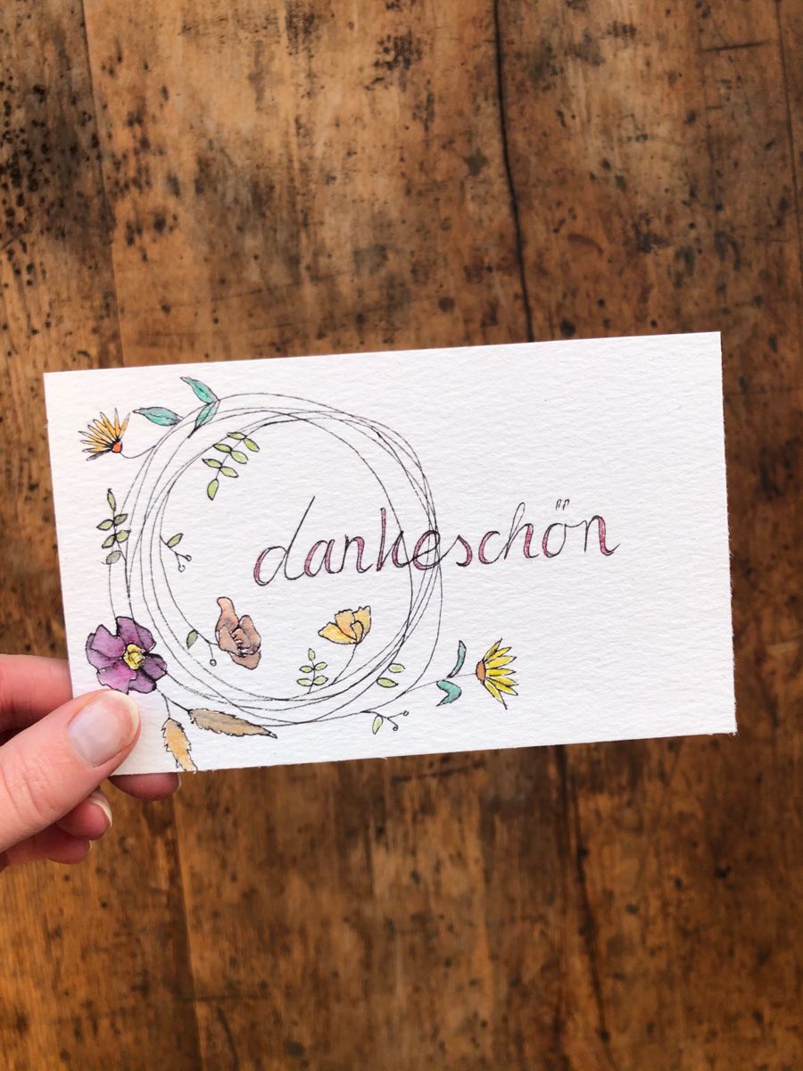 Hand-drawn Dankeschön Greeting Card