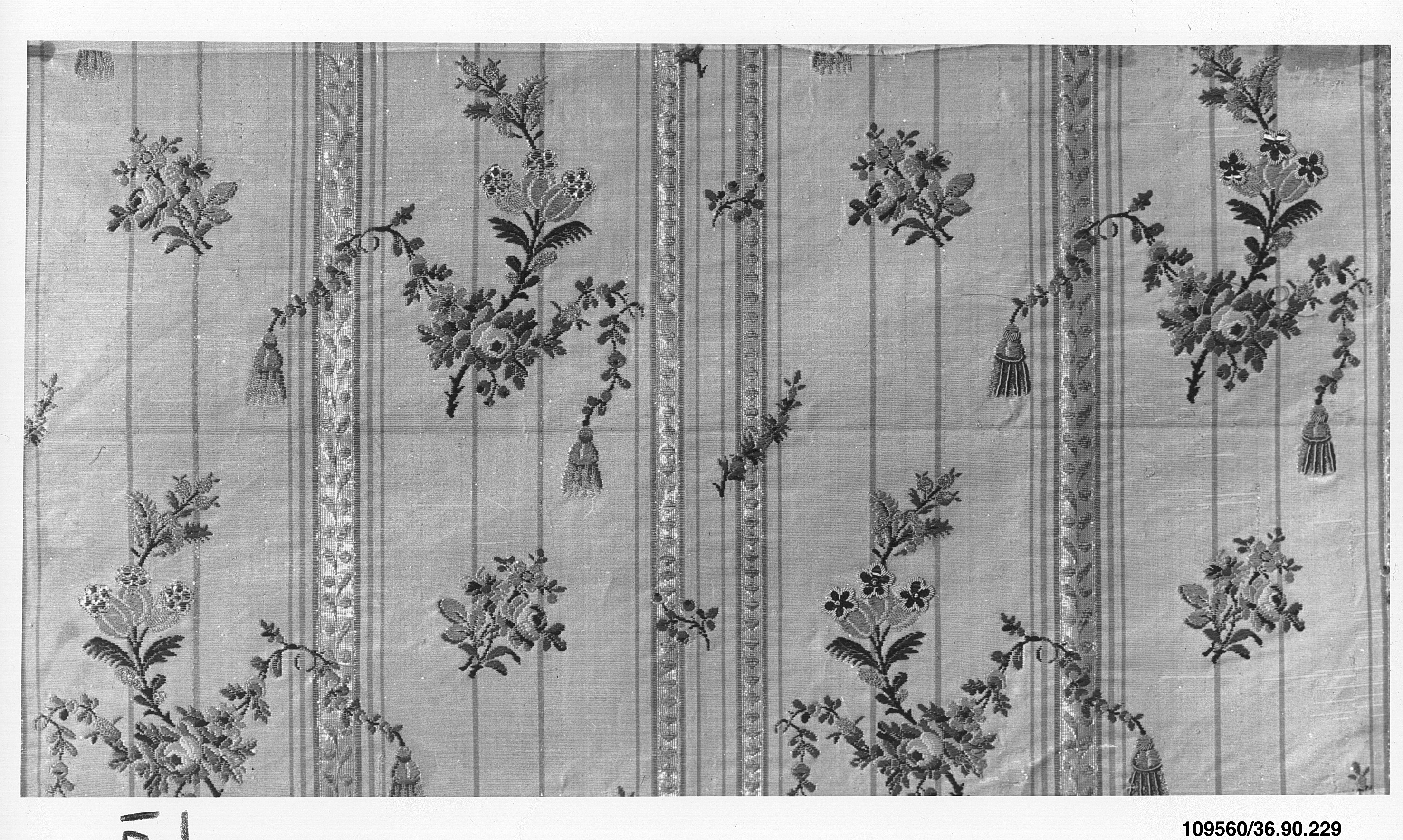 Vintage Floral Striped Textile