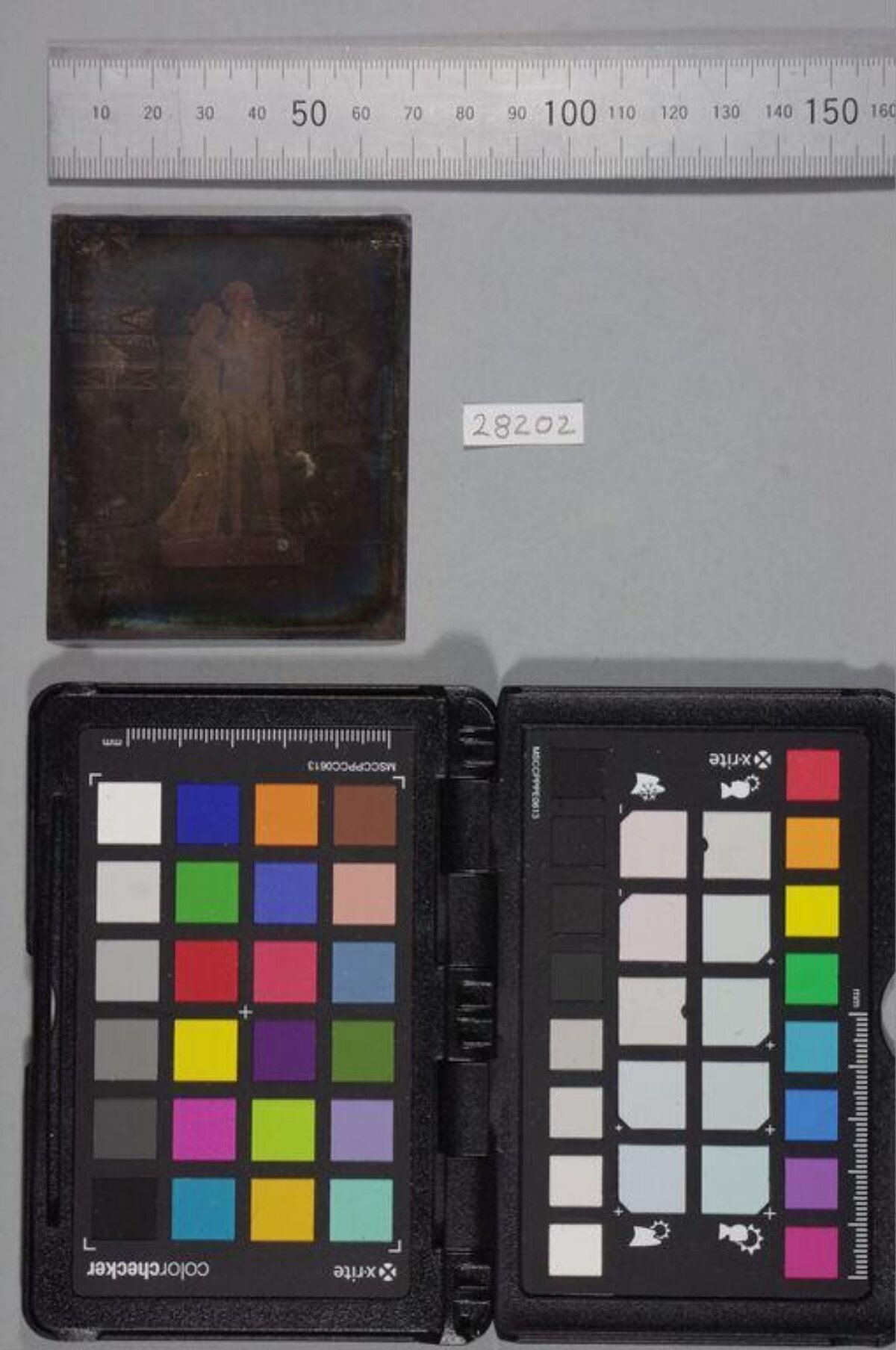 Antique Photographic Plate with Color Checker