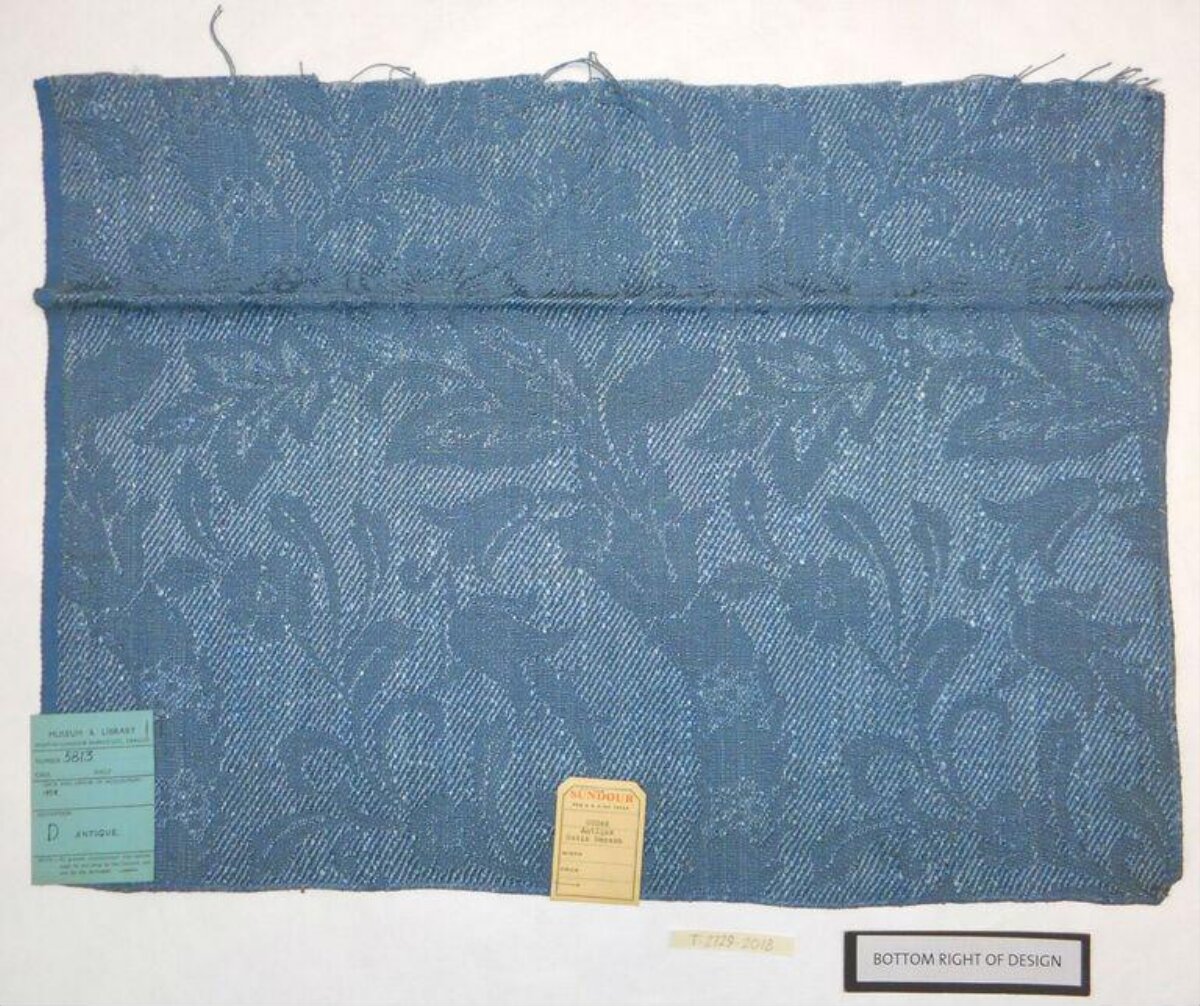 Antique Blue Woven Fabric Sample