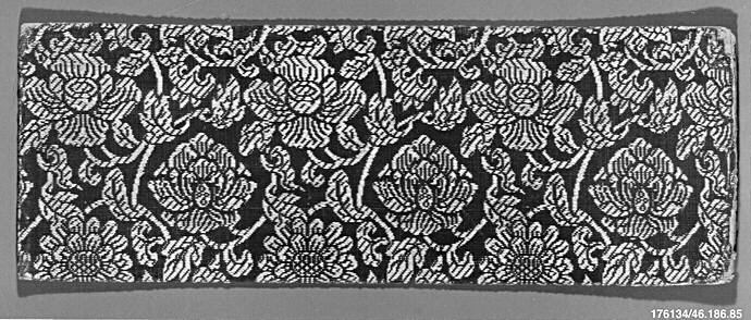 Black and White Floral Textile Pattern
