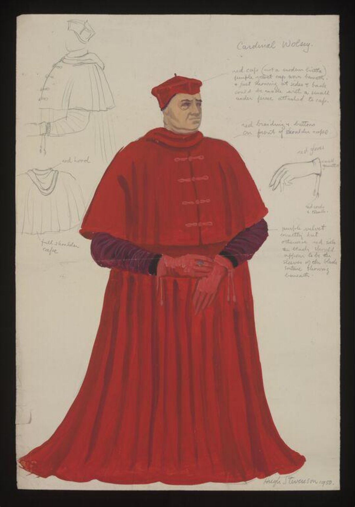 Cardinal Wolsey Costume Design Sketch