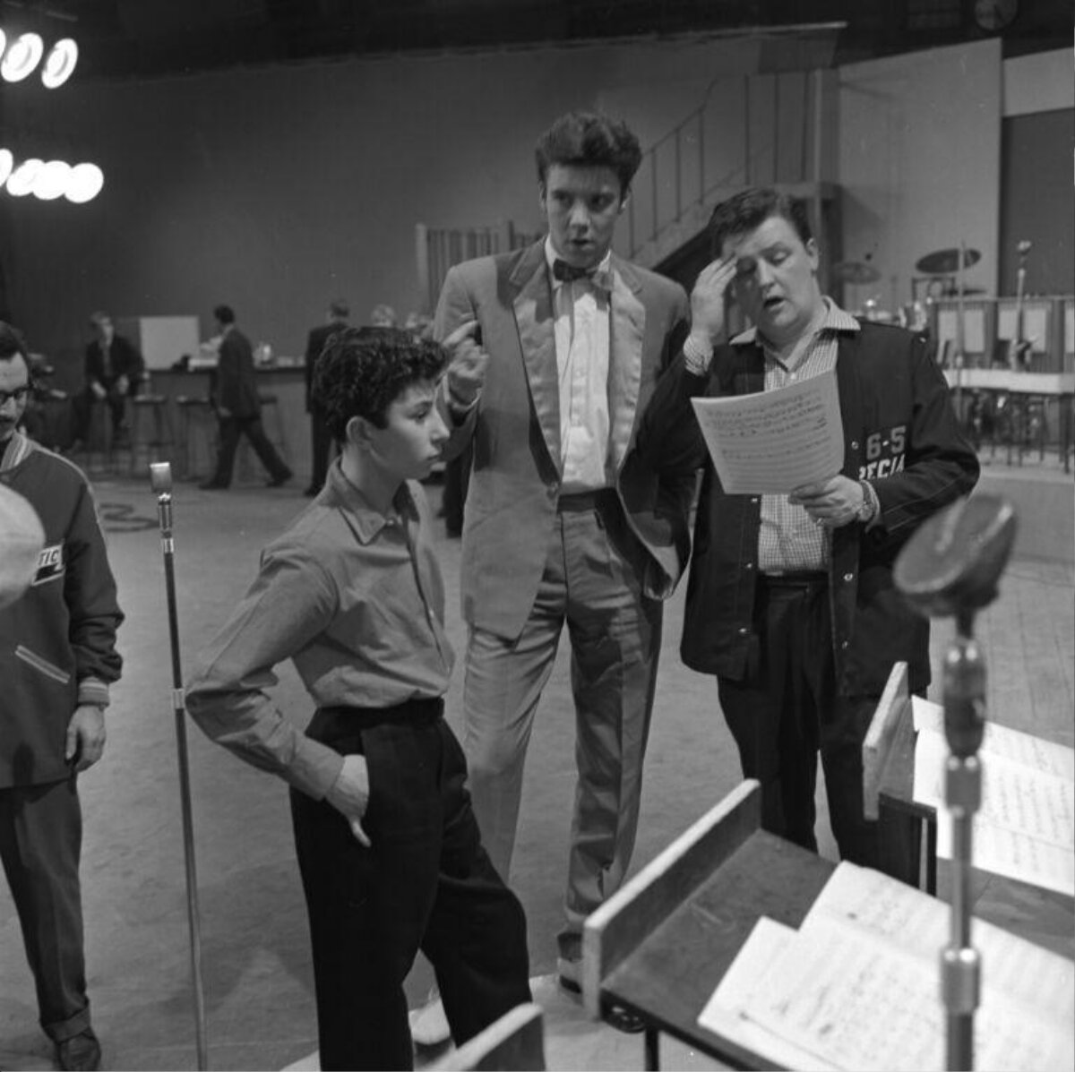 Musicians Rehearsing in Recording Studio
