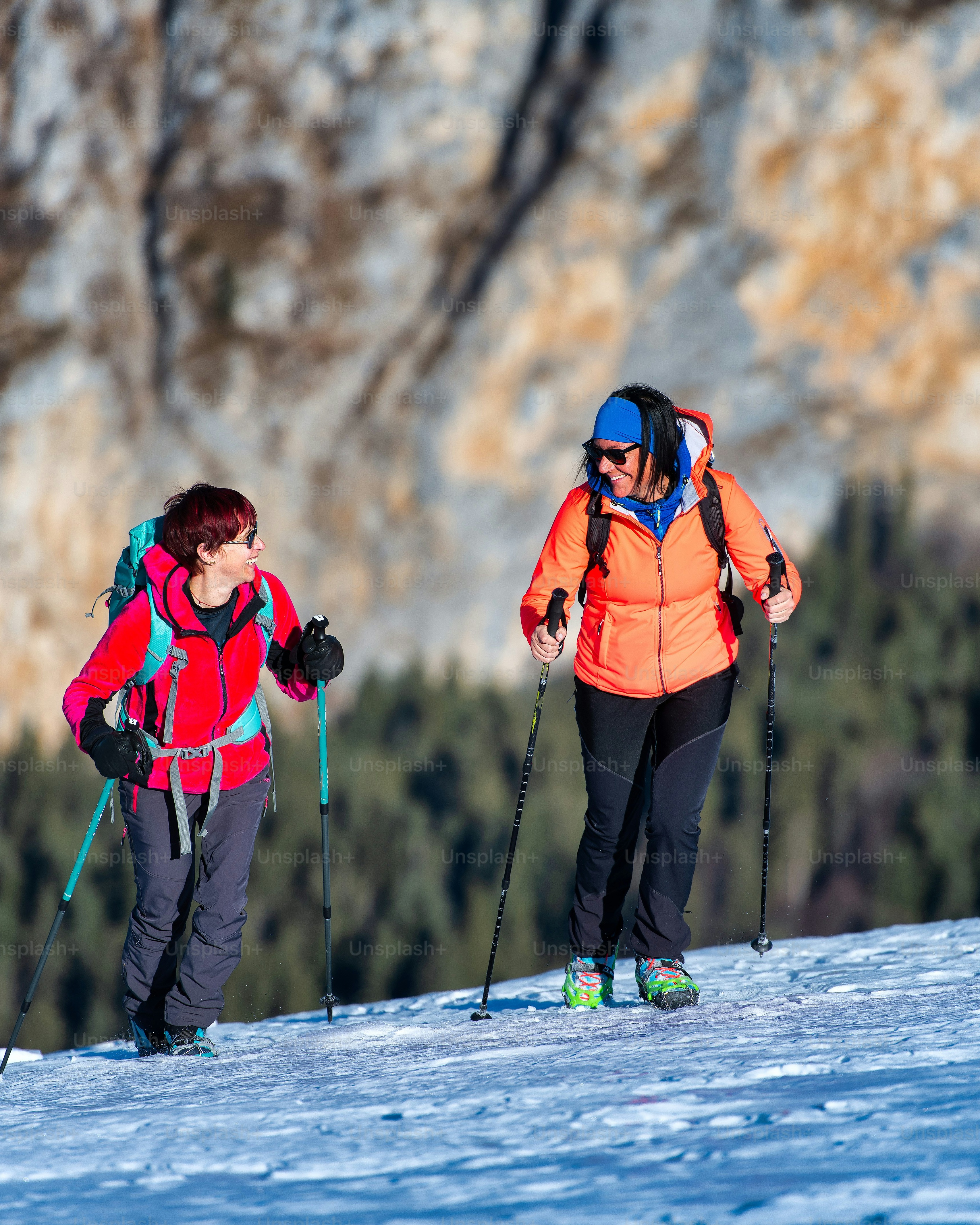 Two Women Winter Hiking