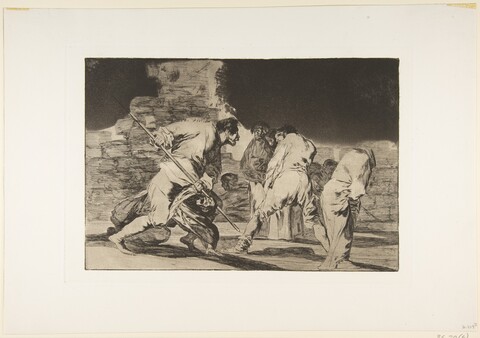 Etching of Men Dragging a Corpse