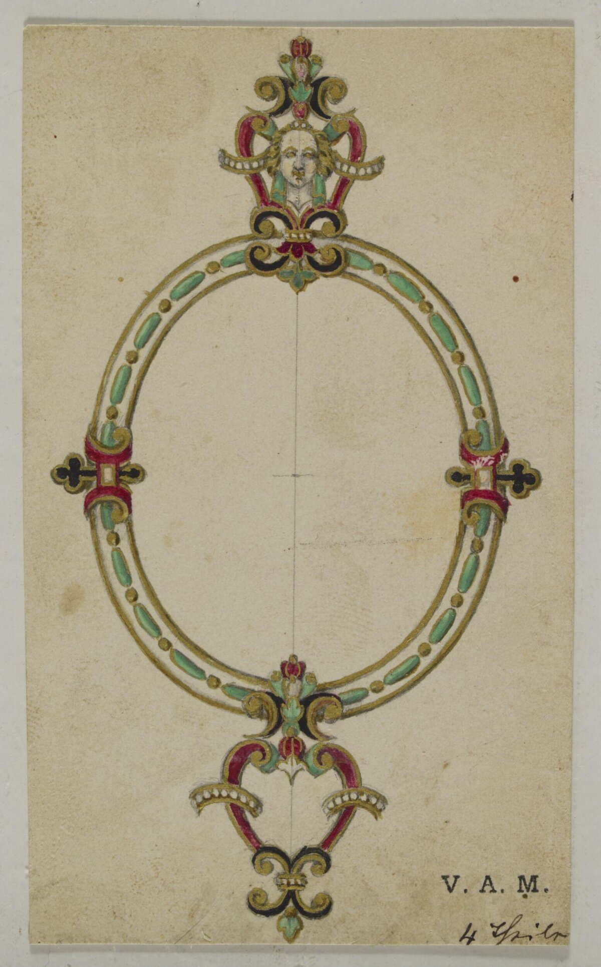 Ornate Circular Frame Design Sketch