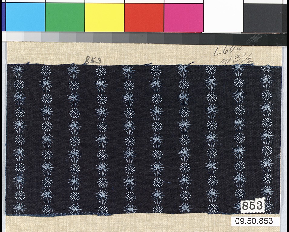 Black Star Dot Pattern Textile Swatch