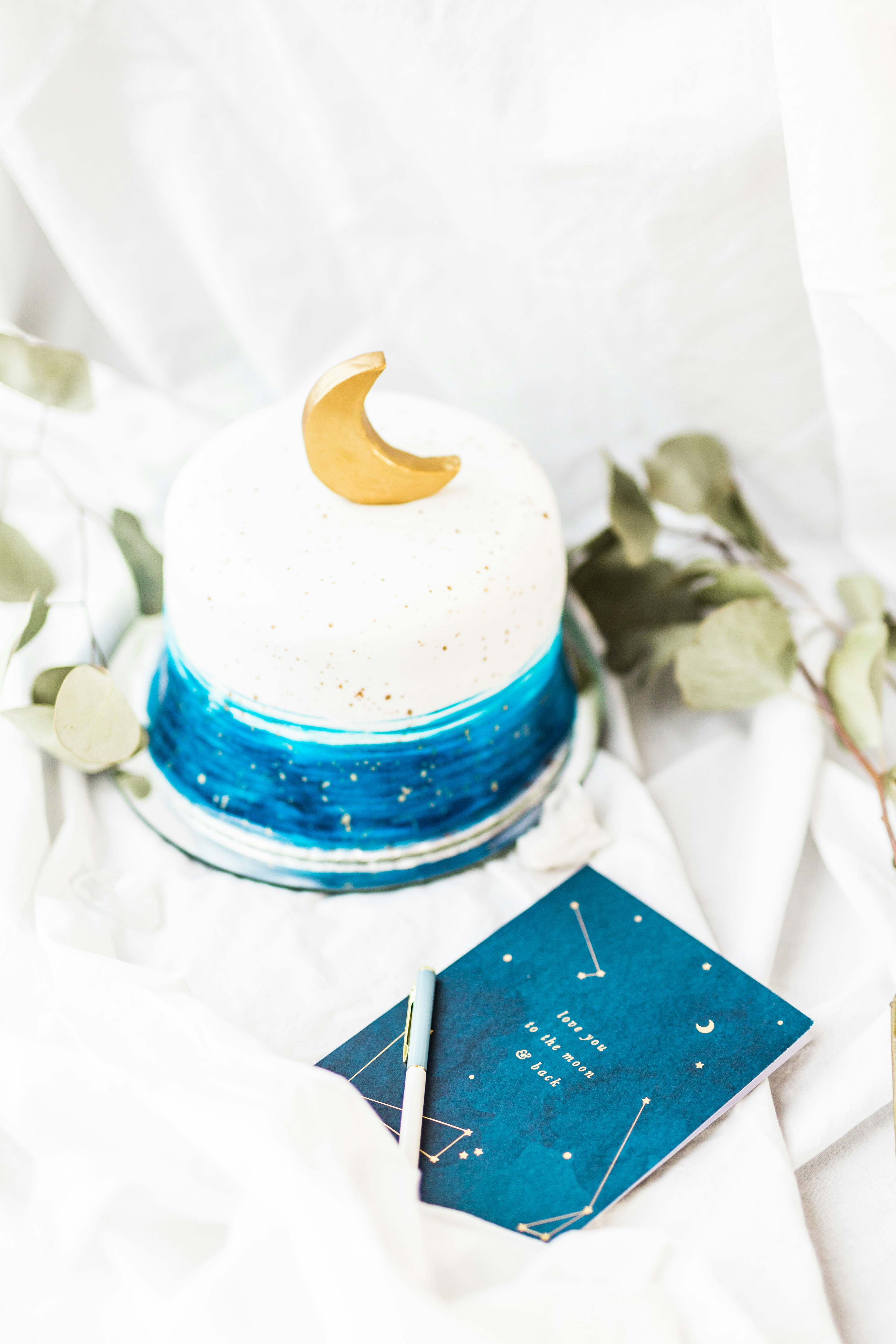 Moon Topped Celestial Themed Cake