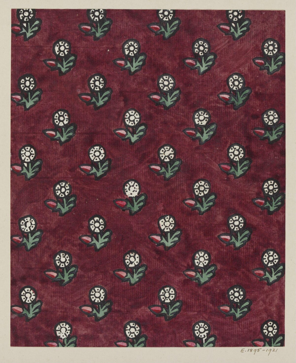 Red Background Small Floral Pattern
