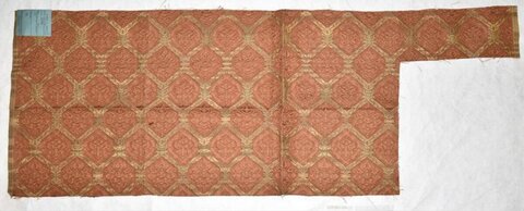 Orange Diamond Pattern Textile Fragment