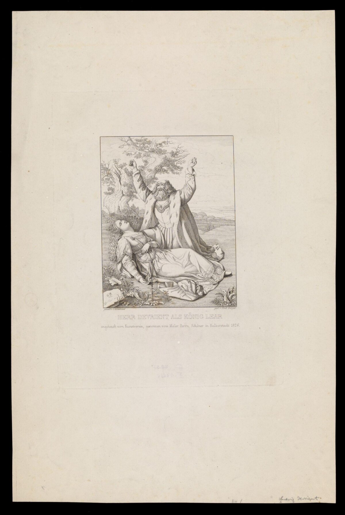 Engraving of Devrient as King Lear