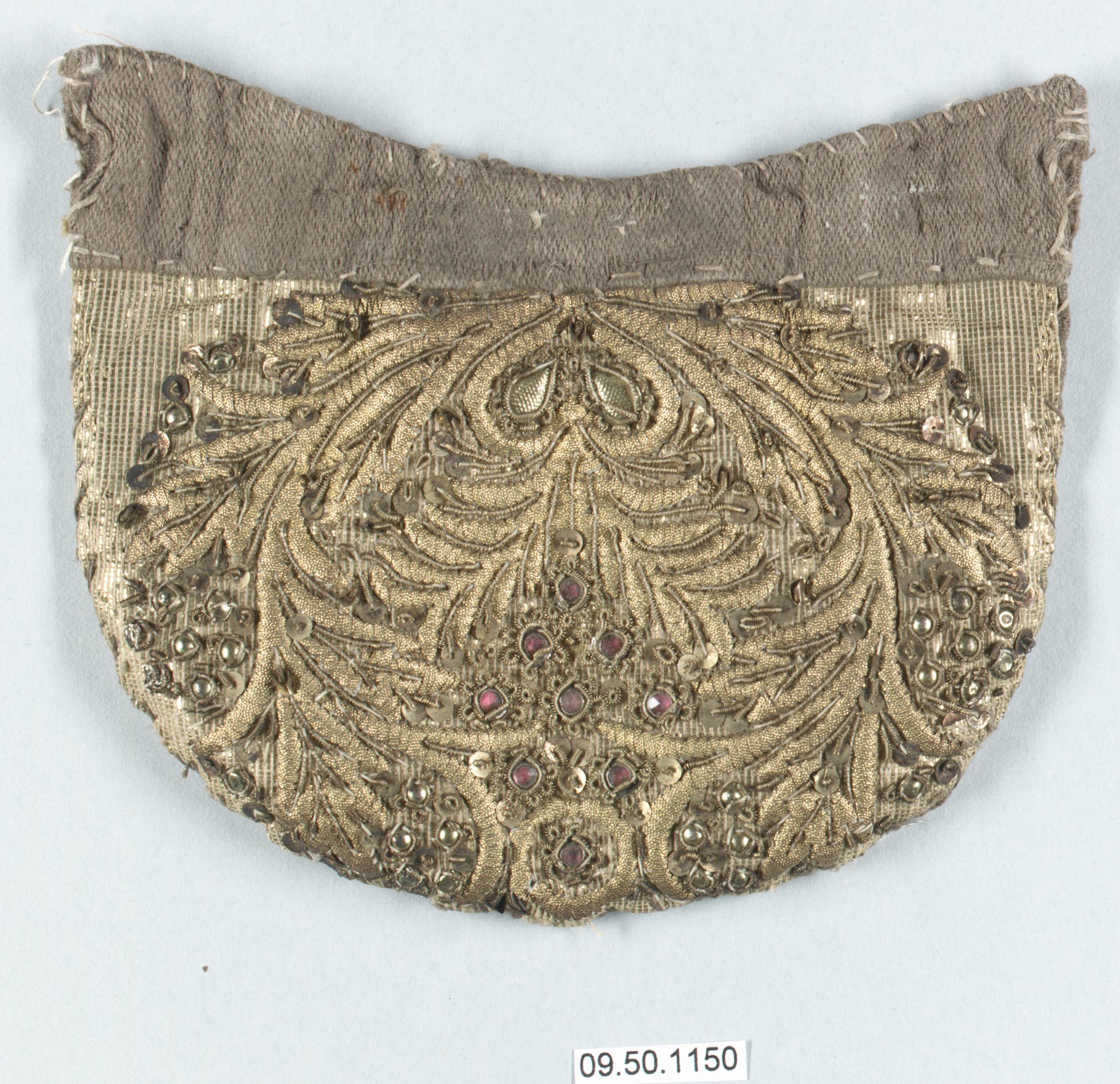 Antique Embroidered Beaded Purse