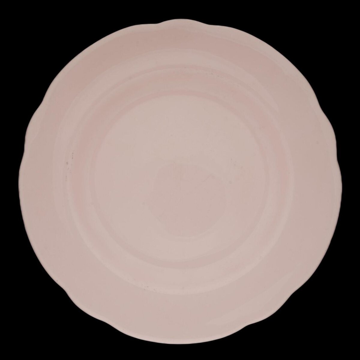Light Pink Scalloped Ceramic Plate