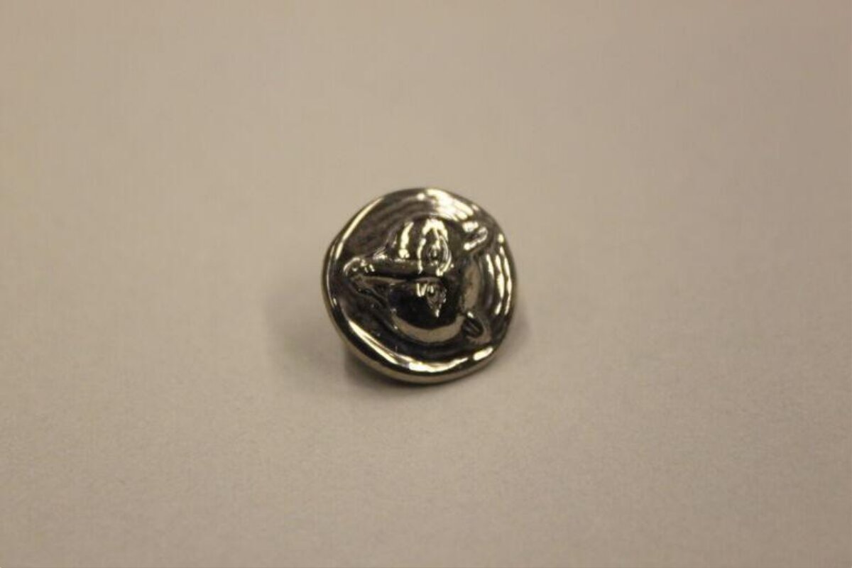Silver Embossed Metal Button