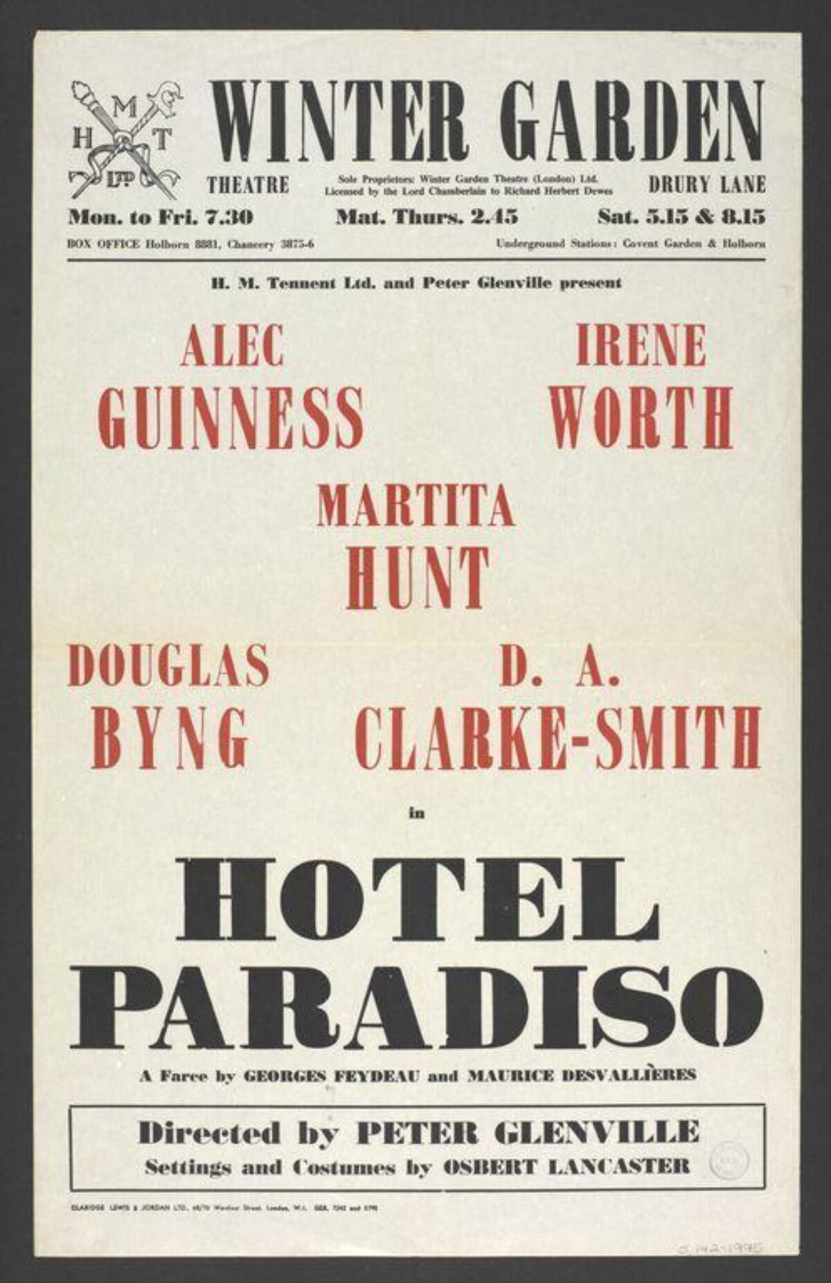 Hotel Paradiso Theatre Play Poster