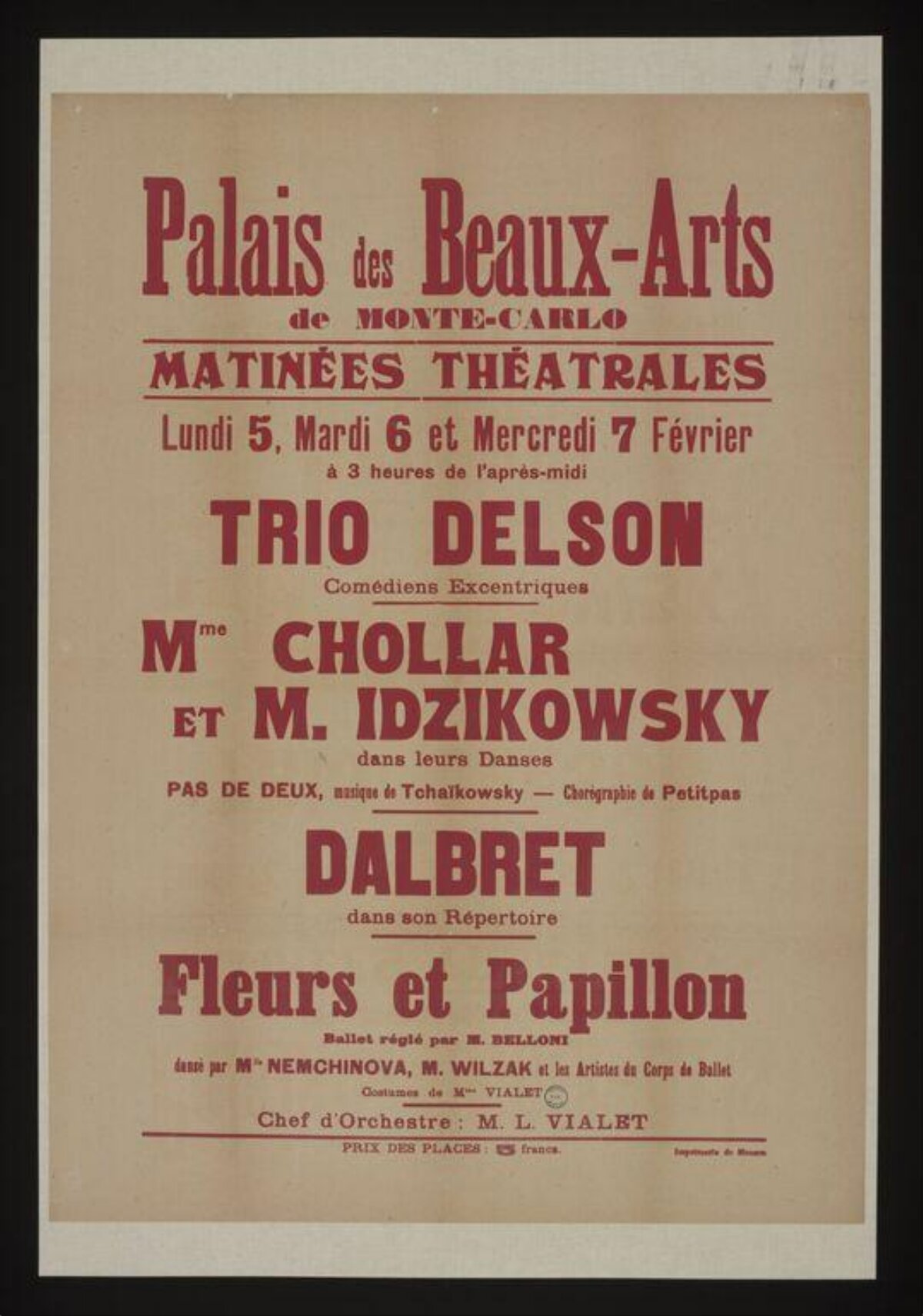 Vintage Monte Carlo Theater Performance Poster