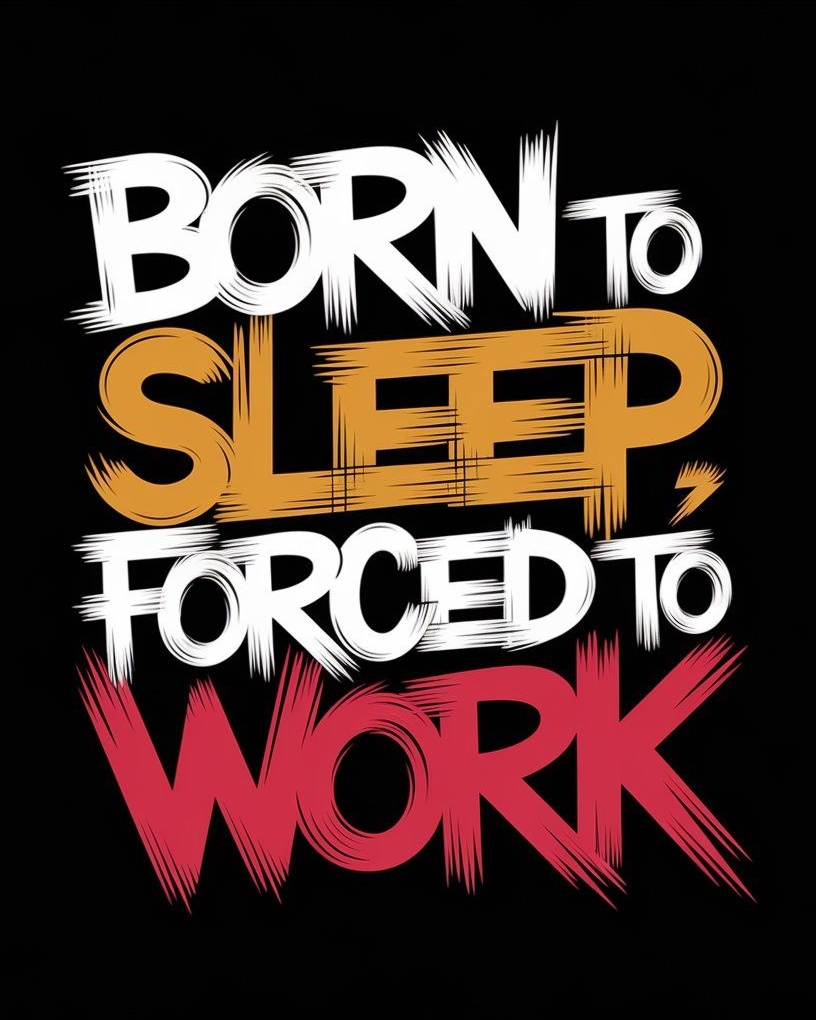 Born To Sleep Forced To Work Quote