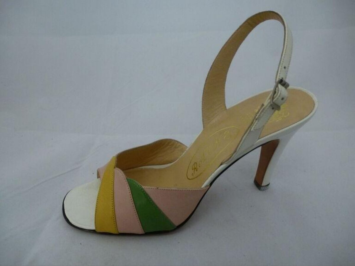 Color Block Slingback High Heel Sandal