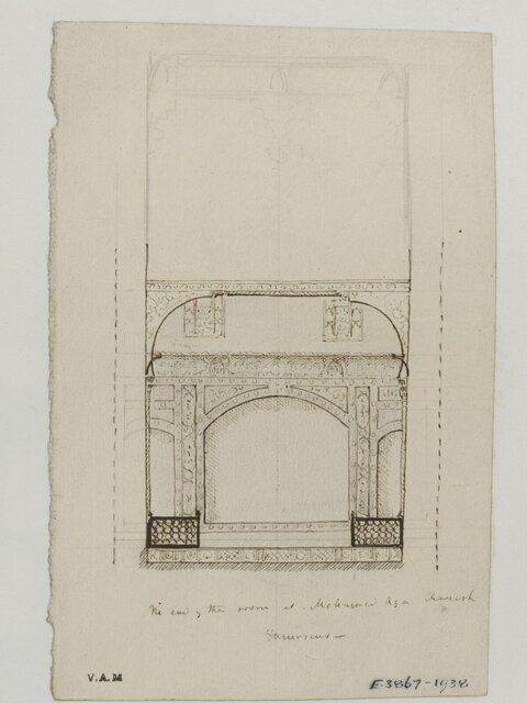 Hand-Drawn Architectural Interior Sketch